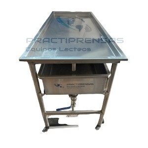 TABLE TO DRAIN WHEY WITH TANK 